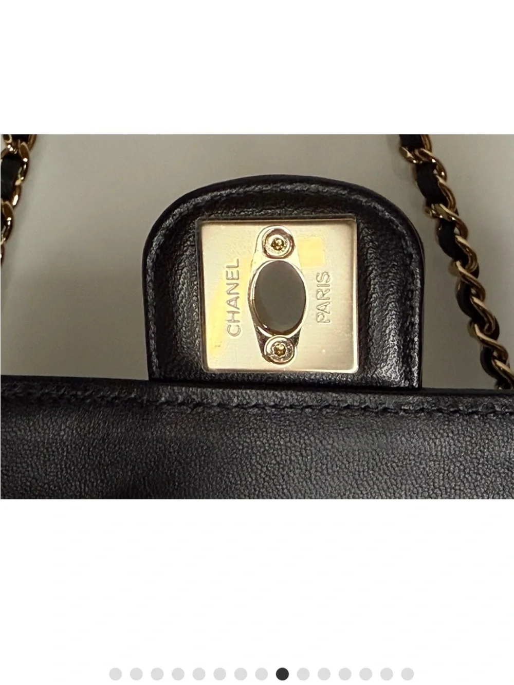 CHANEL Black Quilted Heart-Shaped Crossbody with Gold Hardware